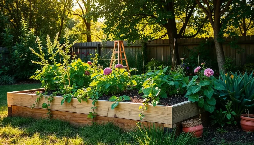raised bed in garden